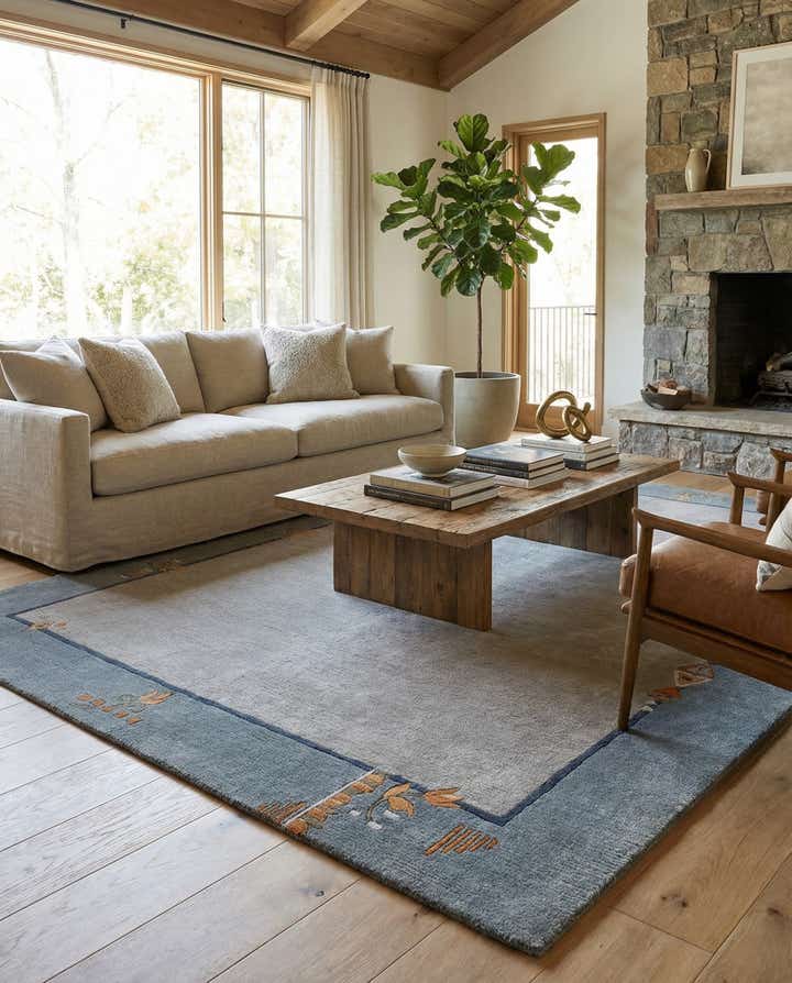 4' 9 x 6' 7 Hand Knotted Nepal Wool Rug