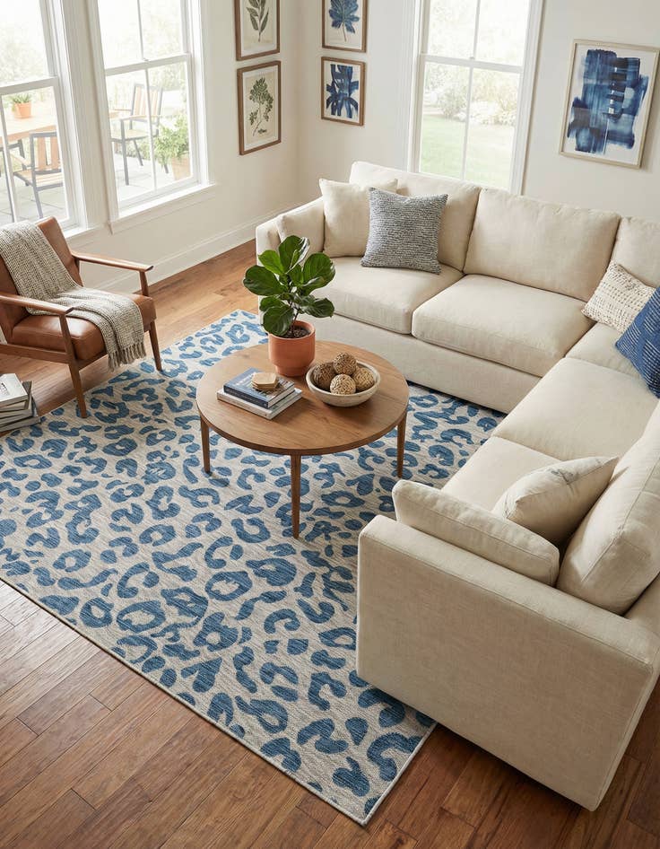 Detail image of  7' 10 x 7' 10  Washable Safari Indoor / Outdoor Square Rug