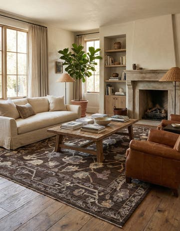 9' 5 x 13' Hand Knotted Oushak Wool Rug