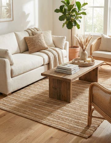 5' 1 x 8' Hand Braided Laurel Handwoven Jute Rug