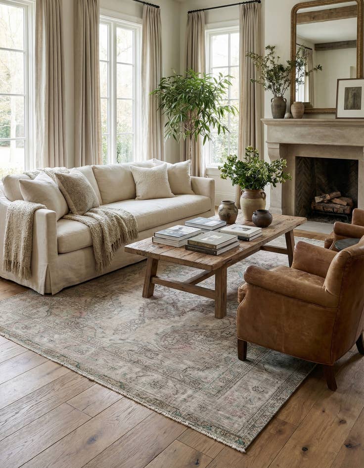 Detail image of  6' 2 x 9' 8  Hand Knotted Ultra Vintage Persian Wool Rug