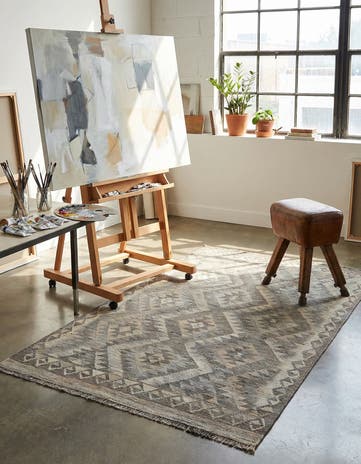 4' x 6' Hand Woven Kilim Maymana Wool Rug