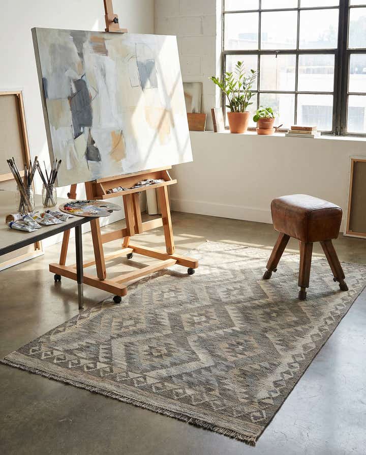 4' x 6' Hand Woven Kilim Maymana Wool Rug