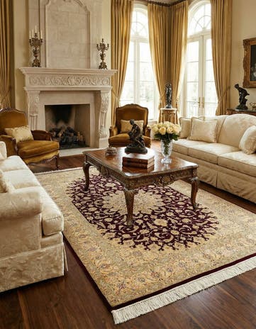 4' 4 x 6' 9 Ghom Silk Rug