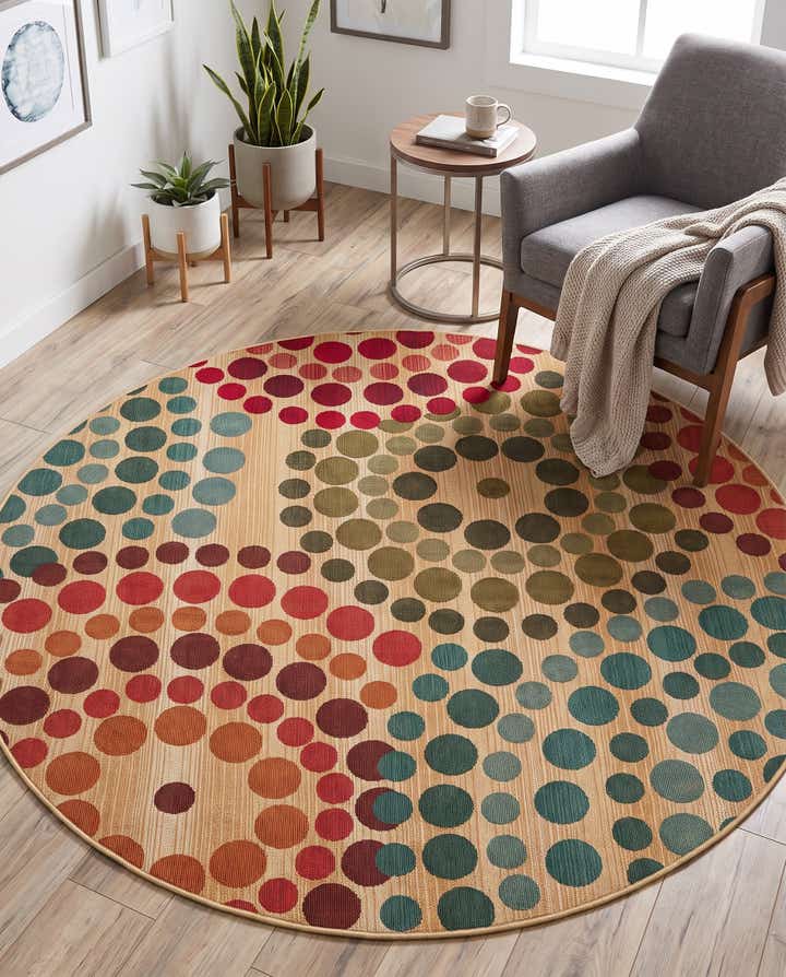 5' x 5' Easy-Clean Modern Indoor / Outdoor Round Rug