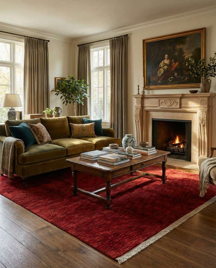 6' 7 x 8' 4 Hand Knotted Tibet Wool Rug