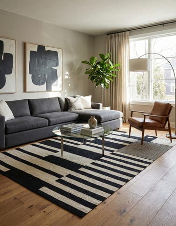 5' 8 x 7' 9 Hand Woven Kilim Modern Wool Rug