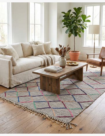 6' 10 x 10' 4 Hand Knotted Moroccan Wool Rug