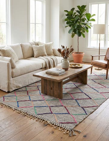 6' 10 x 10' 4 Hand Knotted Moroccan Wool Rug
