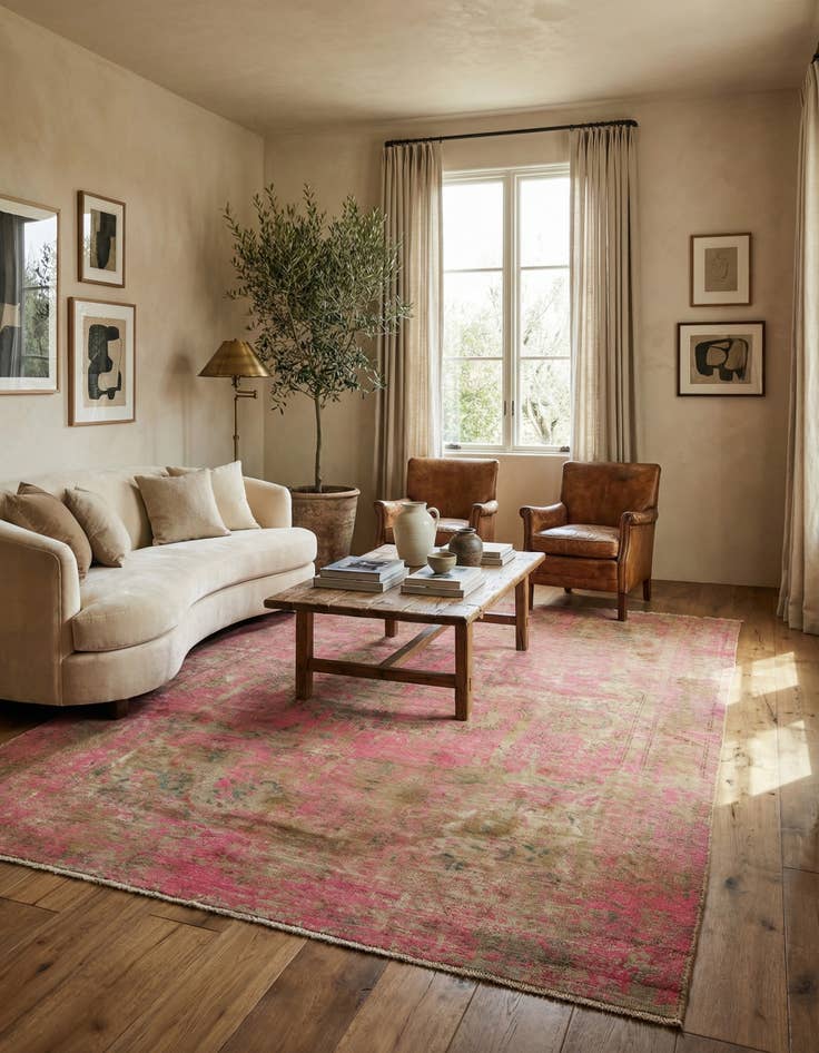 Detail image of 6' 2 x 8' 10  Hand Knotted Ultra Vintage Persian Wool Rug