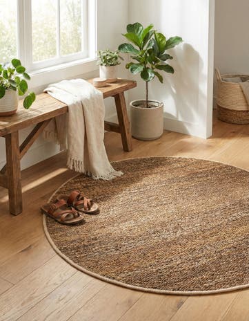 3' 1 x 3' 1 Hand Woven Palm Beach Jute Round Rug