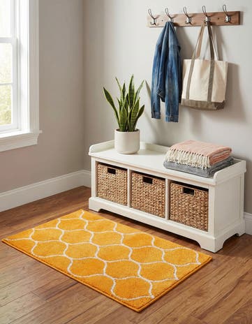 Orange Trellis Frieze Rug