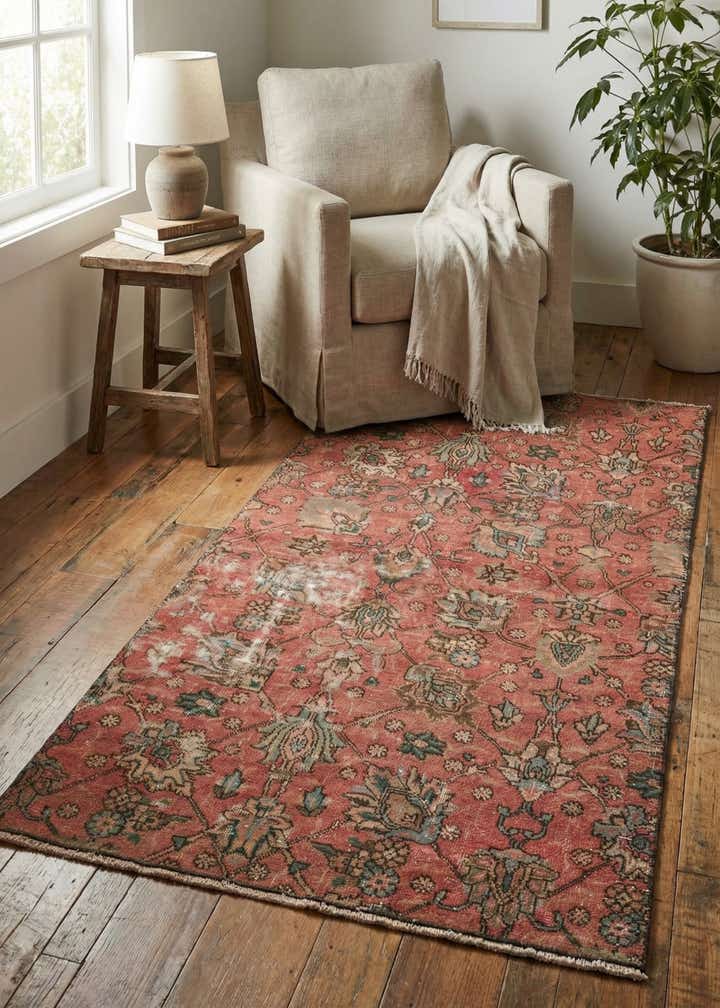 3' 6 x 7' 2 Hand Knotted Ultra Vintage Persian Wool Runner Rug