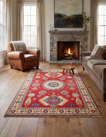 4' x 6' Hand Knotted Kazak Rug