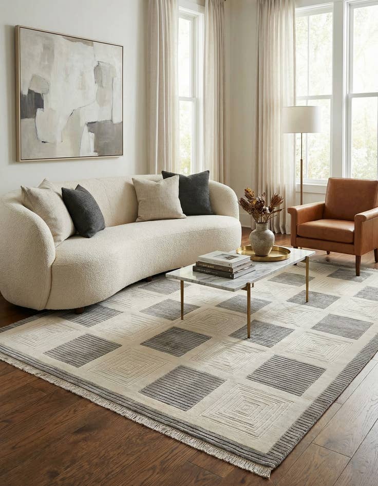 Detail image of  6' 7 x 9' 10  Hand Knotted Darya Wool Rug