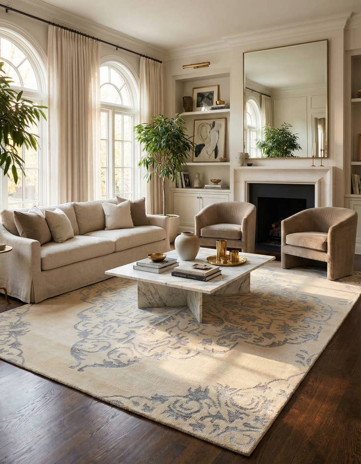 Detail image of 8' 10 x 12' 10  Hand Knotted Darya Rug