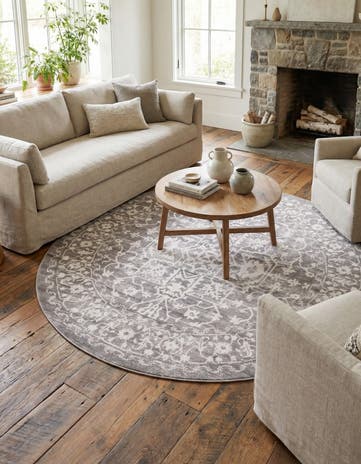 8' x 8' Modern Classical Round Rug