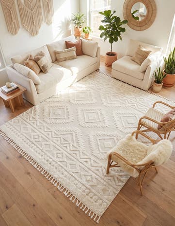 Ivory Boho Square Rug
