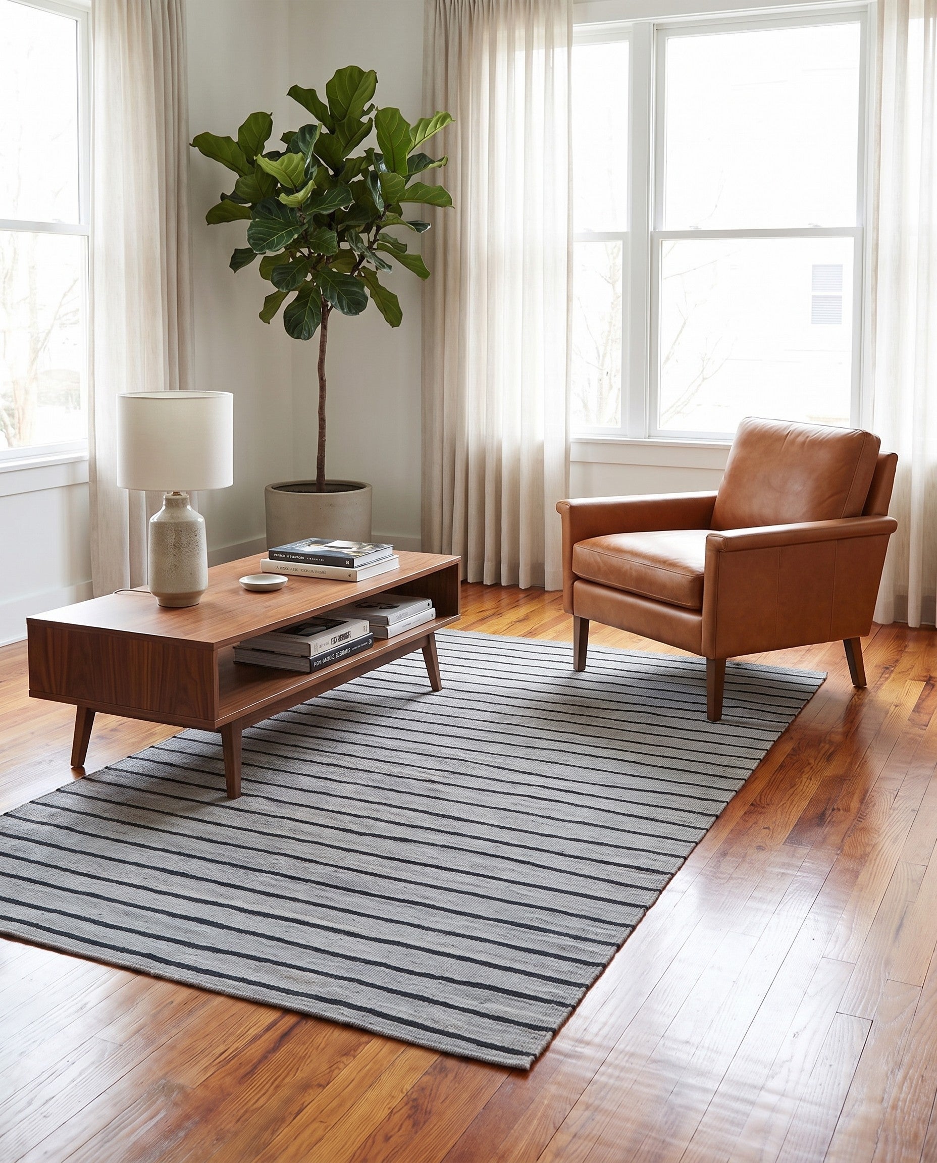 4' 2 x 5' 10 Hand Woven Kilim Modern Wool Rug