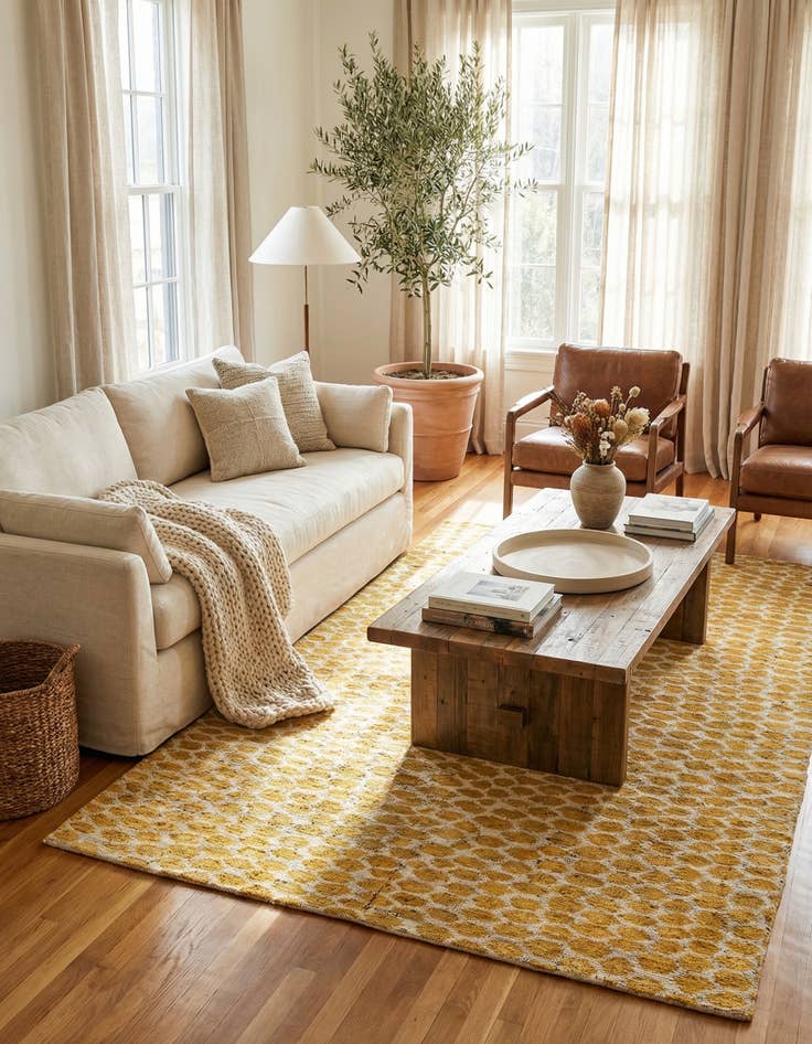 Detail image of  6' x 9'  Hand Knotted Moroccan Wool Rug