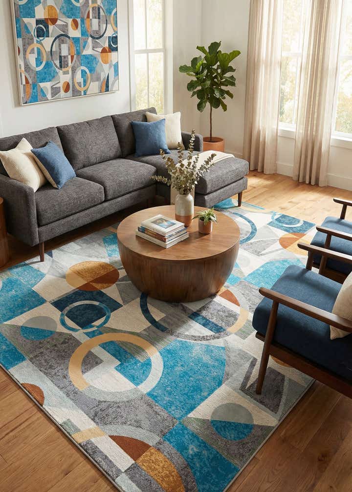 9' x 12' Easy-Clean Modern Indoor / Outdoor Rug