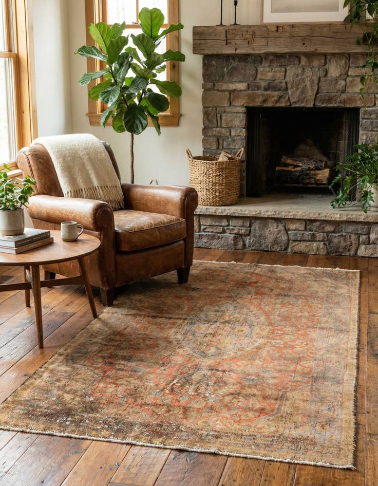 Detail image of  2' 9 x 5' 10  Hand Knotted Ultra Vintage Persian Wool Runner Rug