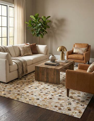 5' x 8' Cowhide Leather Rug