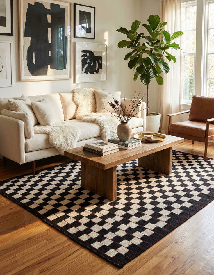 Detail image of 5' x 6' 4  Hand Woven Kilim Modern Wool Rug