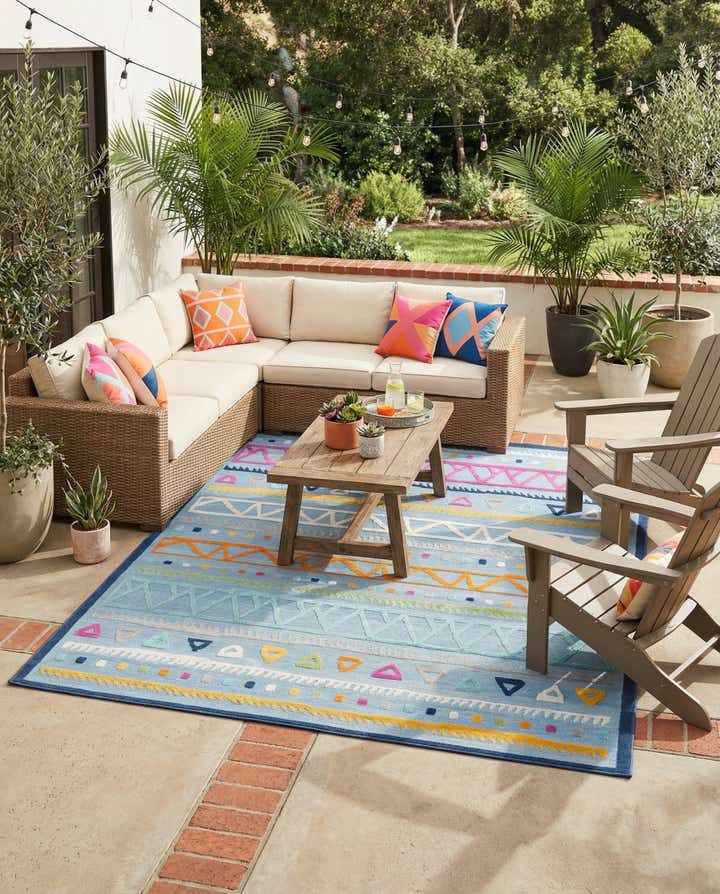 7' 3 x 9' 10 Easy-Clean Indoor / Outdoor Rug