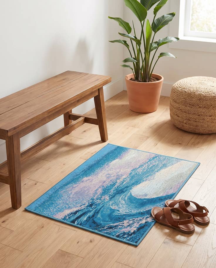Detail image of 2' x 3' 1 Easy-Clean Modern Indoor / Outdoor Rug