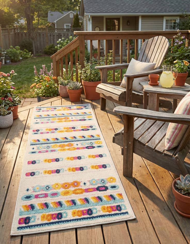 Detail image of  2' x 6'  Washable Aruba Indoor / Outdoor Runner Rug