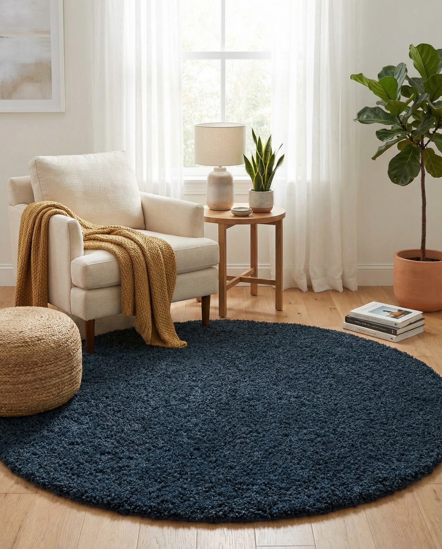 5' x 5' Everyday Shag Round Rug