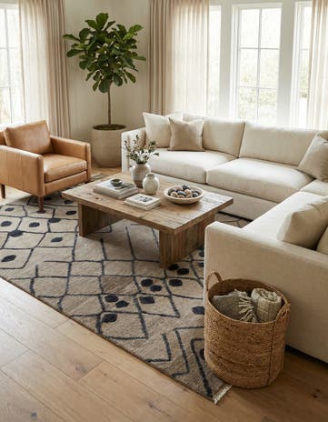 6' 6 x 9' 10 Hand Knotted Darya Wool Rug