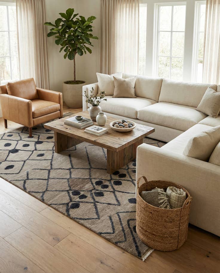 Detail image of 6' 6 x 9' 10 Hand Knotted Darya Wool Rug