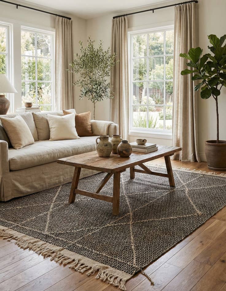 Detail image of 5' x 6' 11  Hand Knotted Darya Wool Rug