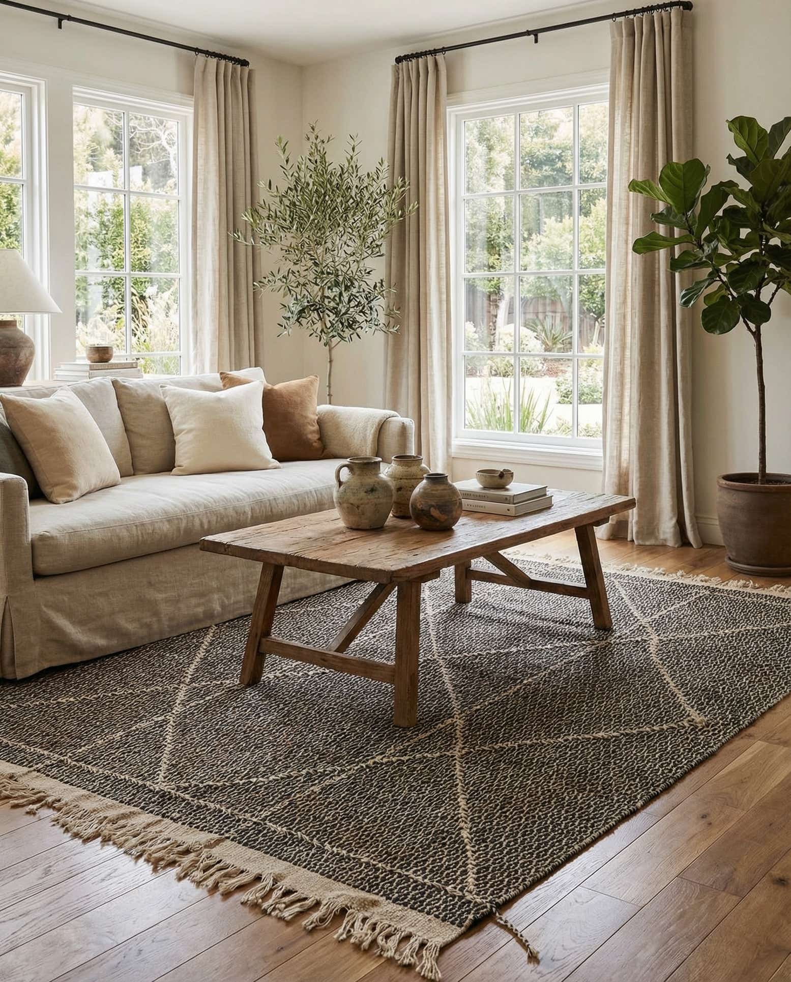 5' x 6' 11 Hand Knotted Darya Wool Rug