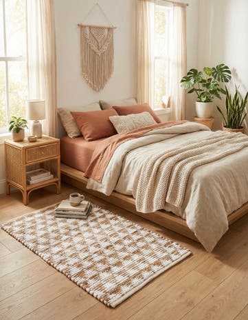 2' x 3' 1 Hand Woven Chindi Jute Rug