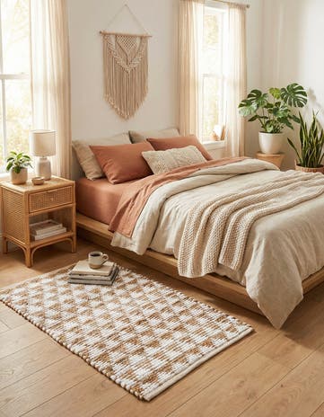 2' x 3' 1 Hand Woven Chindi Jute Rug