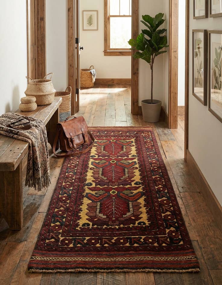 Detail image of  2' 6 x 4' 7  Hand Knotted Sumak Wool Runner Rug