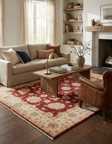 4' 10 x 6' 5 Hand Knotted Peshawar Ziegler Rug