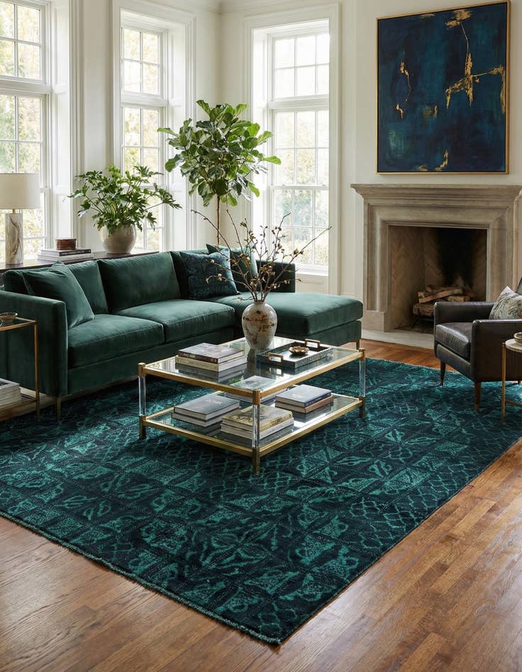 Detail image of 8' x 9' 10  Hand Knotted Darya Wool Rug