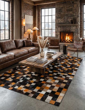 5' 2 x 7' 11 Cowhide - Patchwork Rug