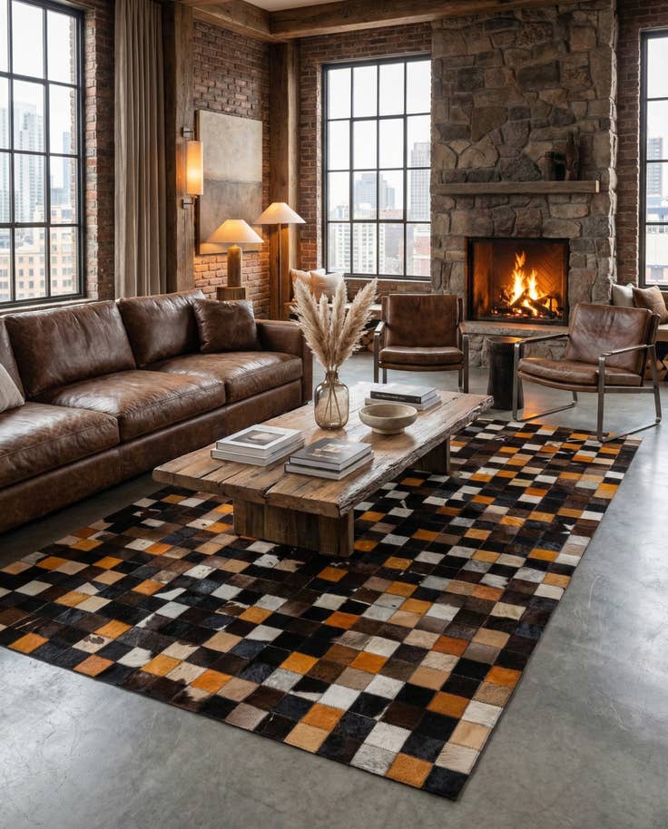 Detail image of 5' 2 x 7' 11 Cowhide - Patchwork Rug