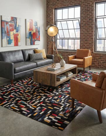 5' 1 x 8' 1 Cowhide - Patchwork Rug