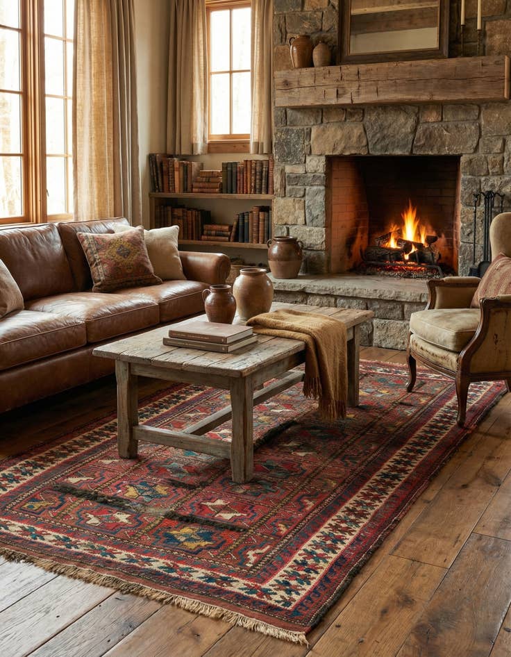 Detail image of 4' 8 x 8' 2  Hand Knotted Malayer Persian Wool Rug