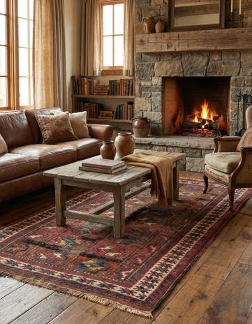 4' 8 x 8' 2 Hand Knotted Malayer Persian Wool Rug