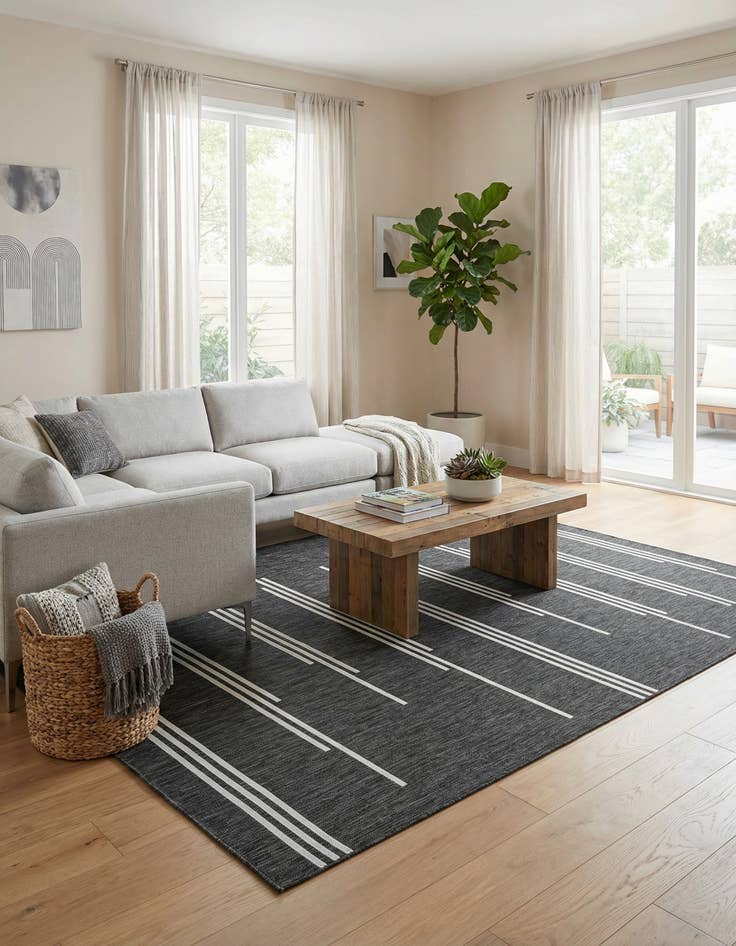 Detail image of  7' x 10'  Washable Modern Indoor / Outdoor Rug