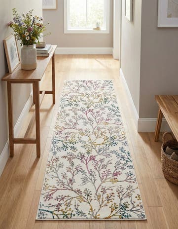 Ivory Blossom Runner Rug