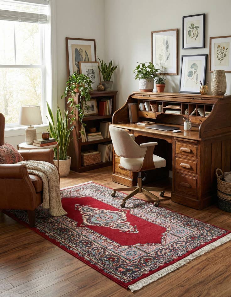 Detail image of 2' 11 x 5' 5  Hand Knotted Kerman Wool Rug