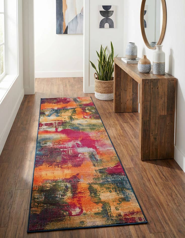 Detail image of 2' 7 x 11'  Washable Modern Indoor / Outdoor Runner Rug